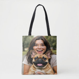 Add French Bulldog Photo Personalise Tote Bag