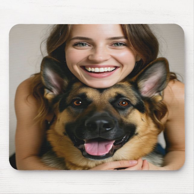 Add German Shepherd Photo Personalise Mouse Pad (Front)