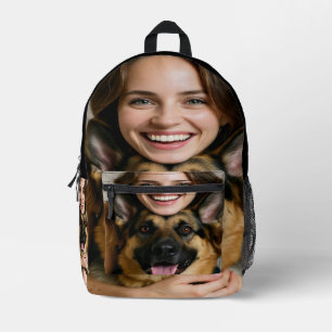 Add German Shepherd Photo Personalise Printed Backpack