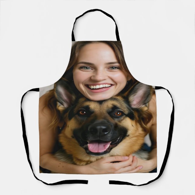 Add German Shepherd Photo Personalize Apron (Front)