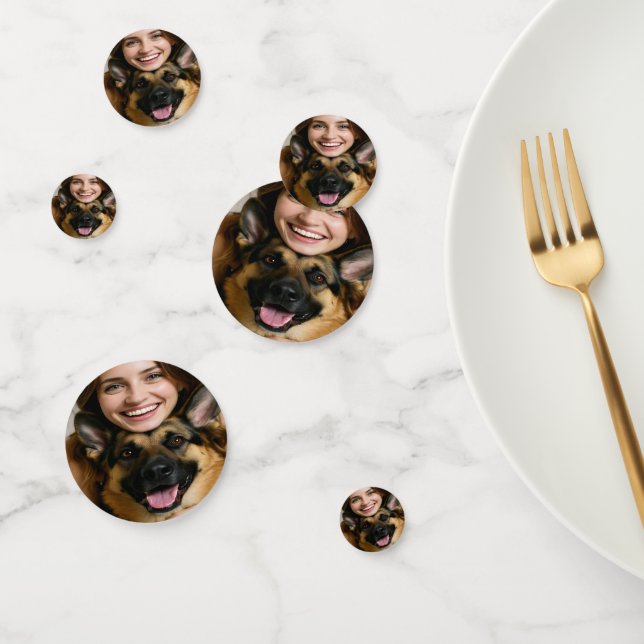 Add German Shepherd Photo Personalize Confetti (Group)