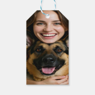 Add German Shepherd Photo Personalize Gift Tags