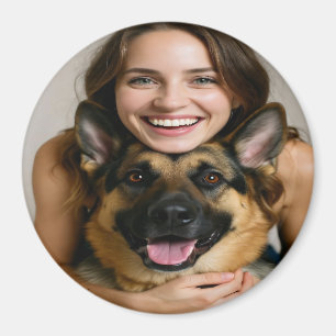 Add German Shepherd Photo Personalize Magnet
