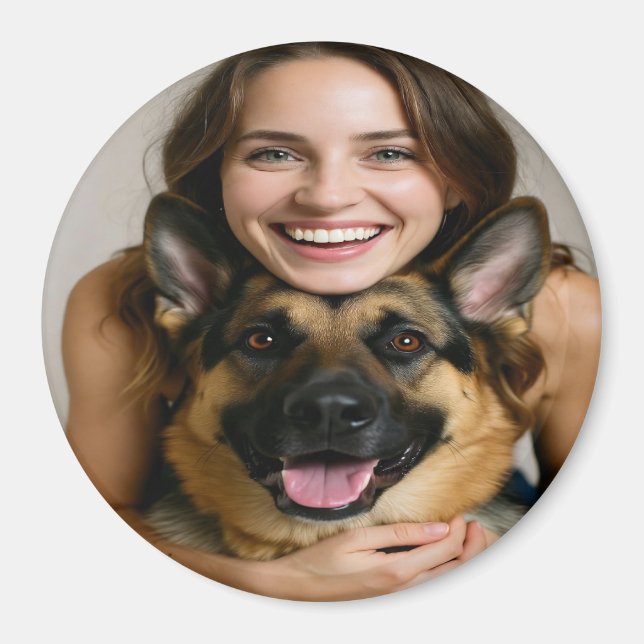 Add German Shepherd Photo Personalize Magnet (Front)