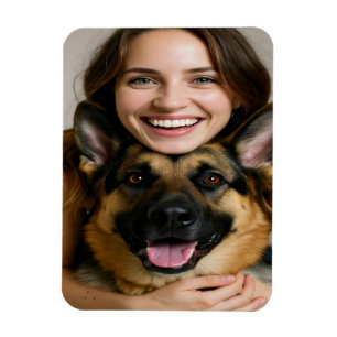 Add German Shepherd Photo Personalize Magnet