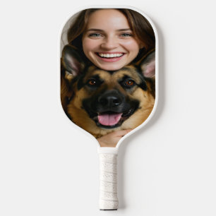 Add German Shepherd Photo Personalize Pickleball Paddle