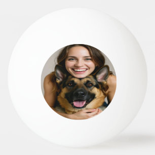 Add German Shepherd Photo Personalize Ping Pong Ball