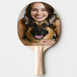 Add German Shepherd Photo Personalize Ping Pong Paddle