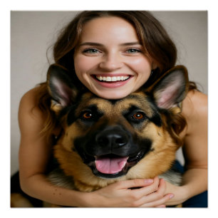Add German Shepherd Photo Personalize Poster
