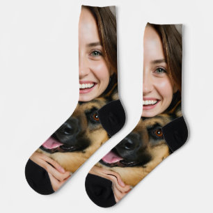 Add German Shepherd Photo Personalize Socks