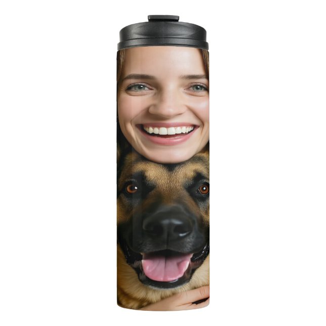 Add German Shepherd Photo Personalize Thermal Tumbler (Front)