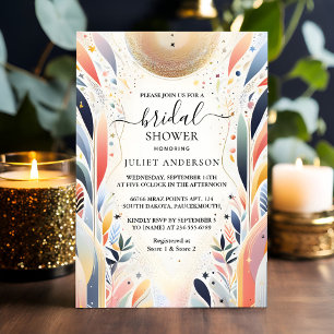 Add Glam Bright Pastel Ombre Glitter Bridal Shower Invitation