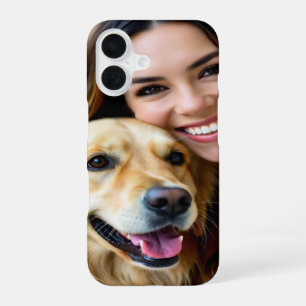 Add Golden Retriever Photo Personalise iPhone 16 Case