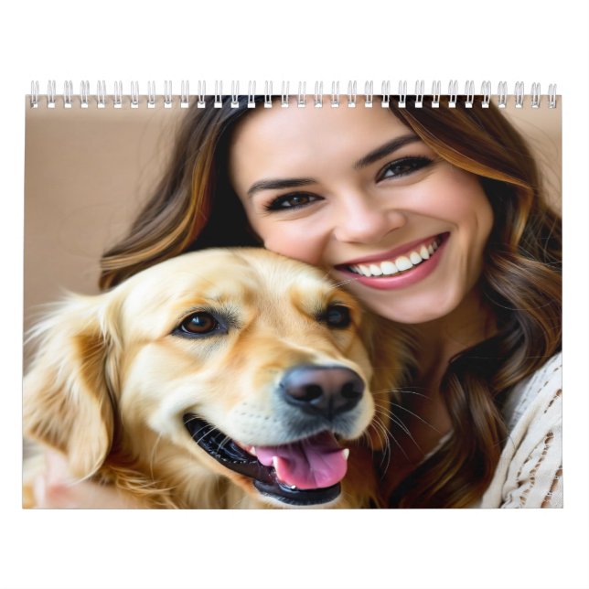 Add Golden Retriever Photo Personalize Calendar (Cover)