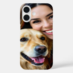 Add Golden Retriever Photo Personalize iPhone 16 Case