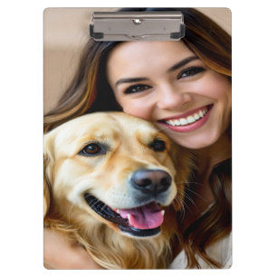 Add Golden Retriever Photo Personalize Clipboard