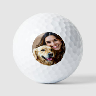 Add Golden Retriever Photo Personalize Golf Balls