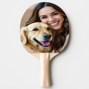 Add Golden Retriever Photo Personalize Ping Pong Paddle