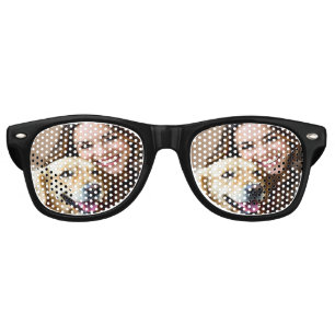 Add Golden Retriever Photo Personalize Retro Sunglasses