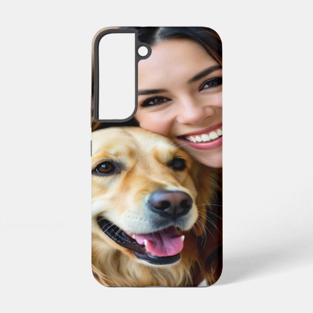 Add Golden Retriever Photo Personalize Samsung Galaxy S22 Case (Back)