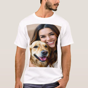 Add Golden Retriever Photo Personalize T-Shirt