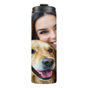 Add Golden Retriever Photo Personalize Thermal Tumbler