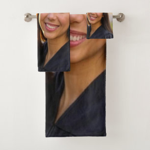 Add Graduation Photo Customise Bath Towel Set