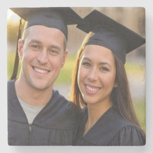 Add Graduation Photo Customise Stone Coaster