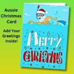 Add Greeting Text Santa Beach Snorkelling Christma Card<br><div class="desc">Christmas Greeting Card or use it as an Invitation Card   - - - -  Add your Name or Any TEXT to this  - or easily delete any text - - See in-store for more Christmas Cards,  Christmas  Plates,  Napkins,  etc and Lots More Aussie Designs on Mugs,  T-shirts and More!</div>