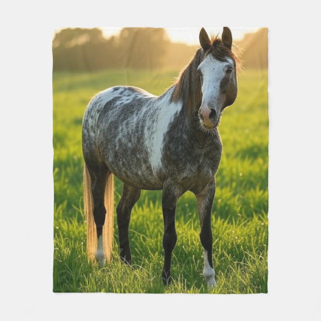 Add Horse Photo Customise Fleece Blanket (Front)