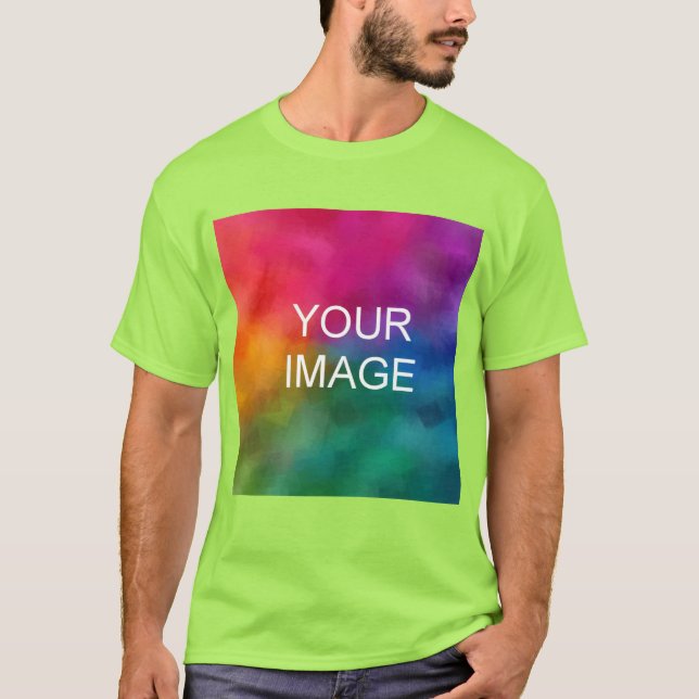 Add Image Logo Personalise Lime Template Men's T-Shirt (Front)