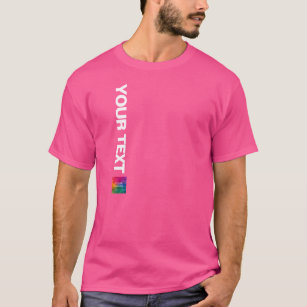 Add Image Photo Or Logo Wow Pink Template Mens T-Shirt