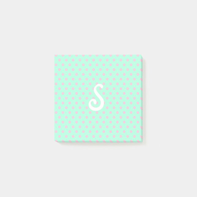 Add initial light green  Polka Dots Post-it Notes (Front)