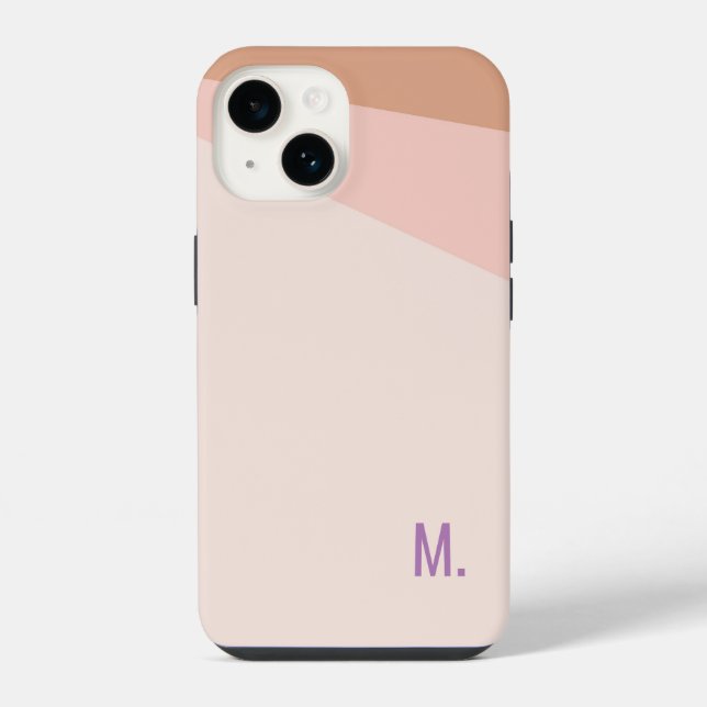 Add Initial Monogram Modern Minimalist iPhone Case (Back)