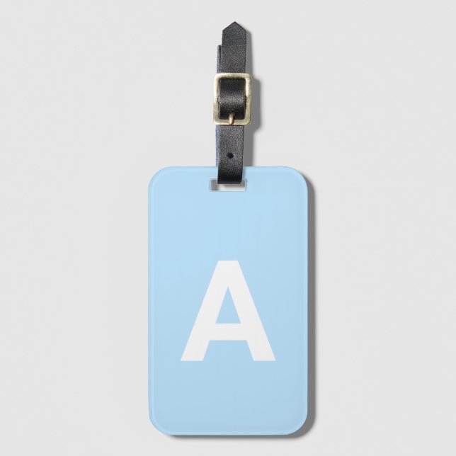 Add initial Monogram Personalised Simple Modern Luggage Tag (Front Vertical)