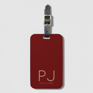 Add initial Monogram Personalized Simple Luggage Tag