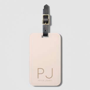 Add initial Monogram Personalized Simple Luggage Tag