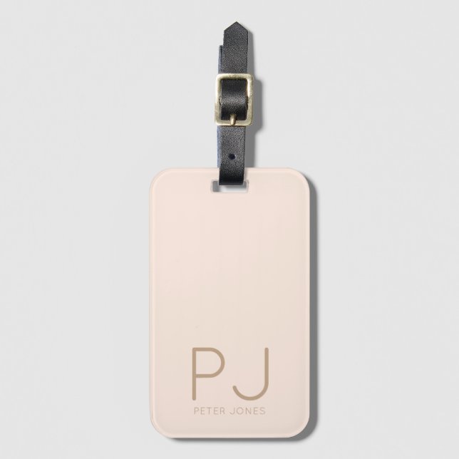 Add initial Monogram Personalized Simple  Luggage Tag (Front Vertical)