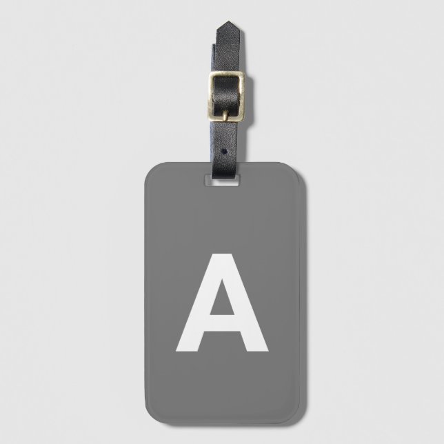 Add initial Monogram Personalized Simple Modern Luggage Tag (Front Vertical)
