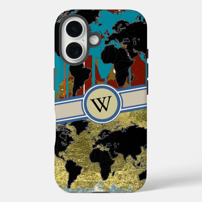 add initial to the world map Case-Mate iPhone case (Back)