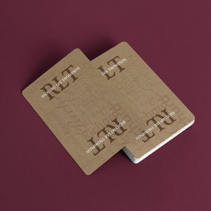 add initials and name to get Personalised Brown Playing Cards