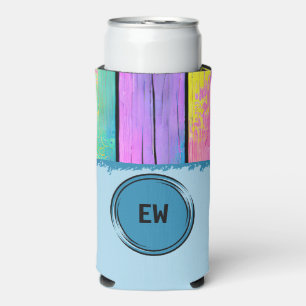 Add initials unicorn colours blue seltzer can cooler