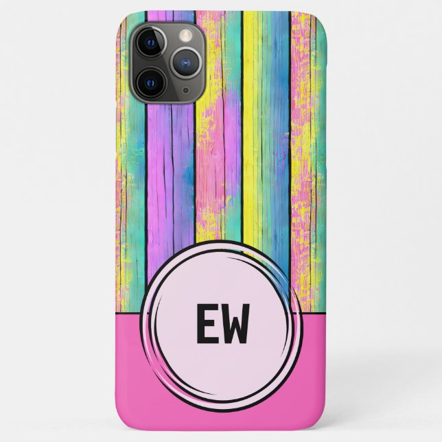 Add initials unicorn colours pink Case-Mate iPhone case (Back)