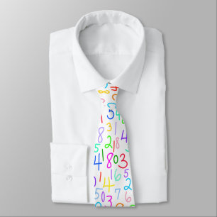 Add It Up (on white) Tie