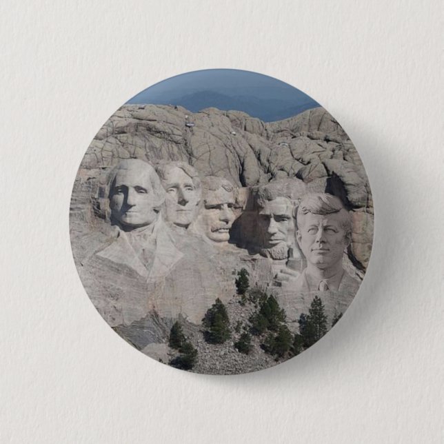 Add JFK to Mt. Rushmore 6 Cm Round Badge (Front)