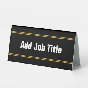 Add Job Title Black White and Gold Text Template