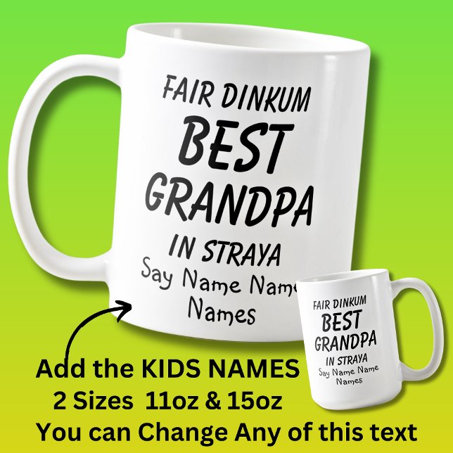 Add Kids Names - Fair Dinkum BESTGRANDPA Straya Coffee Mug (Creator Uploaded)