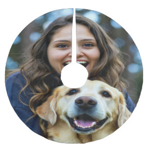 Add Labrador Retriever Photo Personalise Brushed Polyester Tree Skirt