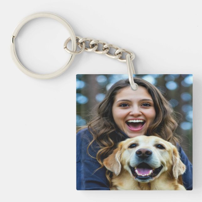 Add Labrador Retriever Photo Personalise Key Ring (Front)