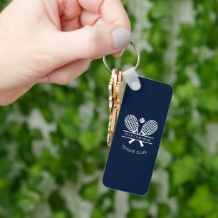 Add Lawn Tennis Club Name and Return Address Key Ring
